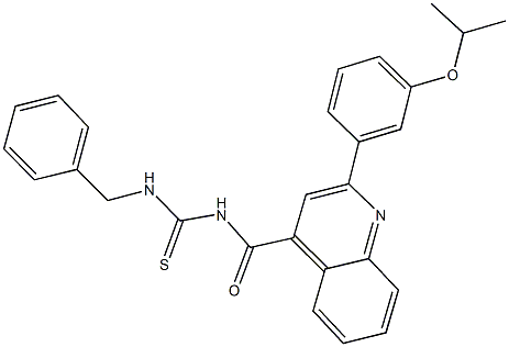 N-benzyl-N'-{[2-(3-isopropoxyphenyl)-4-quinolinyl]carbonyl}thiourea Structure