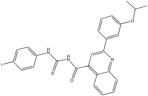 N-(4-iodophenyl)-N'-{[2-(3-isopropoxyphenyl)-4-quinolinyl]carbonyl}thiourea Structure