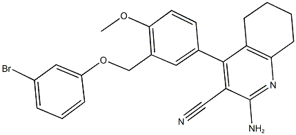 2-amino-4-{3-[(3-bromophenoxy)methyl]-4-methoxyphenyl}-5,6,7,8-tetrahydro-3-quinolinecarbonitrile Structure