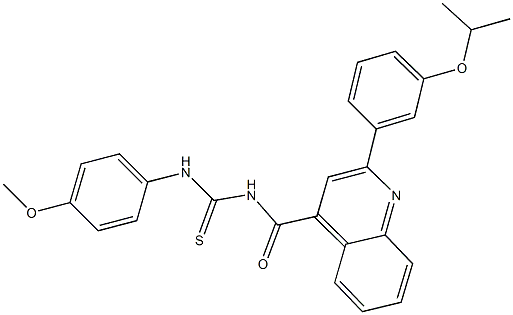 N-{[2-(3-isopropoxyphenyl)-4-quinolinyl]carbonyl}-N'-(4-methoxyphenyl)thiourea Structure