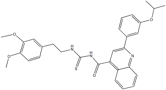 N-[2-(3,4-dimethoxyphenyl)ethyl]-N'-{[2-(3-isopropoxyphenyl)-4-quinolinyl]carbonyl}thiourea 구조식 이미지