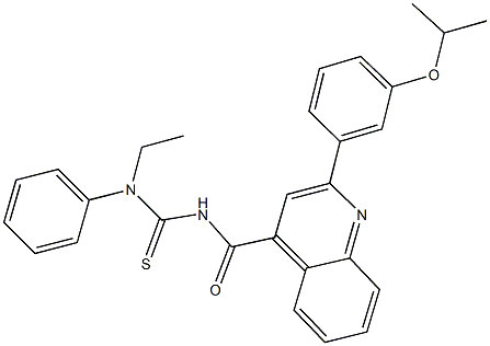 N-ethyl-N'-{[2-(3-isopropoxyphenyl)-4-quinolinyl]carbonyl}-N-phenylthiourea 구조식 이미지