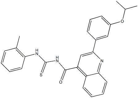 N-{[2-(3-isopropoxyphenyl)-4-quinolinyl]carbonyl}-N'-(2-methylphenyl)thiourea Structure