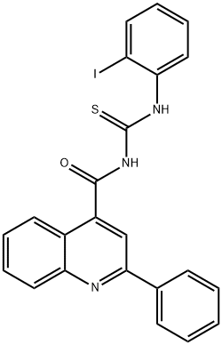 N-(2-iodophenyl)-N'-[(2-phenyl-4-quinolinyl)carbonyl]thiourea 구조식 이미지