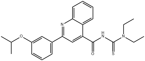 N,N-diethyl-N'-{[2-(3-isopropoxyphenyl)-4-quinolinyl]carbonyl}thiourea Structure