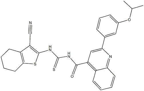 N-(3-cyano-4,5,6,7-tetrahydro-1-benzothien-2-yl)-N'-{[2-(3-isopropoxyphenyl)-4-quinolinyl]carbonyl}thiourea Structure