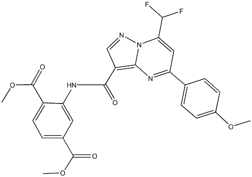 dimethyl 2-({[7-(difluoromethyl)-5-(4-methoxyphenyl)pyrazolo[1,5-a]pyrimidin-3-yl]carbonyl}amino)terephthalate Structure