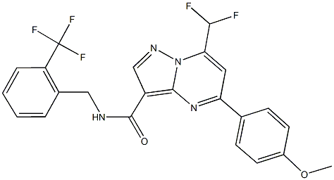 7-(difluoromethyl)-5-(4-methoxyphenyl)-N-[2-(trifluoromethyl)benzyl]pyrazolo[1,5-a]pyrimidine-3-carboxamide Structure