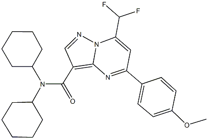 N,N-dicyclohexyl-7-(difluoromethyl)-5-(4-methoxyphenyl)pyrazolo[1,5-a]pyrimidine-3-carboxamide Structure