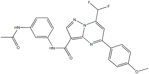 N-[3-(acetylamino)phenyl]-7-(difluoromethyl)-5-(4-methoxyphenyl)pyrazolo[1,5-a]pyrimidine-3-carboxamide 구조식 이미지