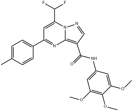 7-(difluoromethyl)-5-(4-methylphenyl)-N-(3,4,5-trimethoxyphenyl)pyrazolo[1,5-a]pyrimidine-3-carboxamide Structure