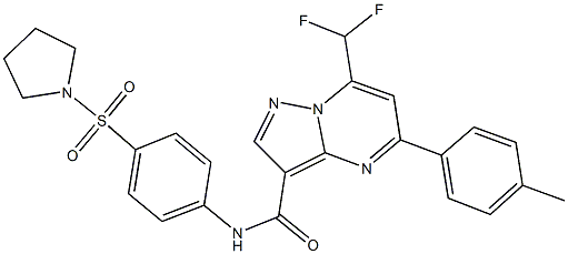 7-(difluoromethyl)-5-(4-methylphenyl)-N-[4-(1-pyrrolidinylsulfonyl)phenyl]pyrazolo[1,5-a]pyrimidine-3-carboxamide Structure