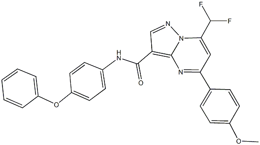 7-(difluoromethyl)-5-(4-methoxyphenyl)-N-(4-phenoxyphenyl)pyrazolo[1,5-a]pyrimidine-3-carboxamide 구조식 이미지