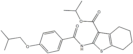 isopropyl 2-[(4-isobutoxybenzoyl)amino]-4,5,6,7-tetrahydro-1-benzothiophene-3-carboxylate Structure