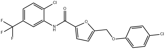 5-[(4-chlorophenoxy)methyl]-N-[2-chloro-5-(trifluoromethyl)phenyl]-2-furamide Structure