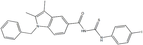 N-[(1-benzyl-2,3-dimethyl-1H-indol-5-yl)carbonyl]-N'-(4-iodophenyl)thiourea 구조식 이미지