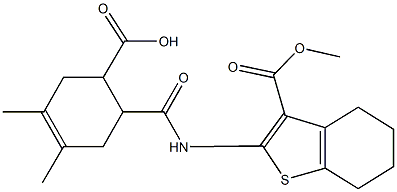 6-({[3-(methoxycarbonyl)-4,5,6,7-tetrahydro-1-benzothien-2-yl]amino}carbonyl)-3,4-dimethyl-3-cyclohexene-1-carboxylic acid 구조식 이미지