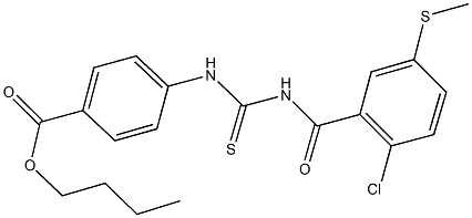 butyl 4-[({[2-chloro-5-(methylsulfanyl)benzoyl]amino}carbothioyl)amino]benzoate Structure