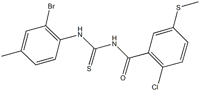 N-(2-bromo-4-methylphenyl)-N'-[2-chloro-5-(methylsulfanyl)benzoyl]thiourea 구조식 이미지