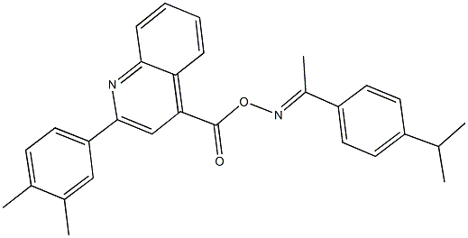 1-(4-isopropylphenyl)ethanone O-{[2-(3,4-dimethylphenyl)-4-quinolinyl]carbonyl}oxime 구조식 이미지