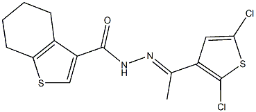 N'-[1-(2,5-dichloro-3-thienyl)ethylidene]-4,5,6,7-tetrahydro-1-benzothiophene-3-carbohydrazide 구조식 이미지