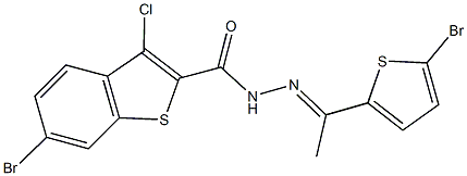 6-bromo-N'-[1-(5-bromo-2-thienyl)ethylidene]-3-chloro-1-benzothiophene-2-carbohydrazide Structure