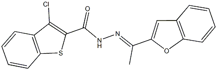 N'-[1-(1-benzofuran-2-yl)ethylidene]-3-chloro-1-benzothiophene-2-carbohydrazide Structure