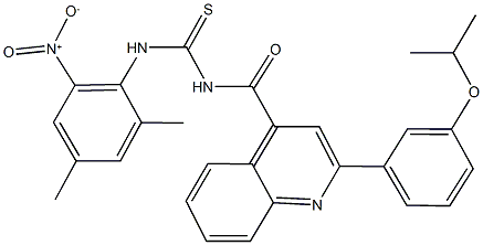 N-{2-nitro-4,6-dimethylphenyl}-N'-{[2-(3-isopropoxyphenyl)-4-quinolinyl]carbonyl}thiourea 구조식 이미지