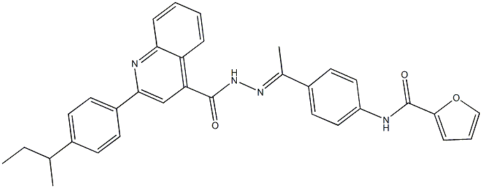 N-[4-(N-{[2-(4-sec-butylphenyl)-4-quinolinyl]carbonyl}ethanehydrazonoyl)phenyl]-2-furamide Structure