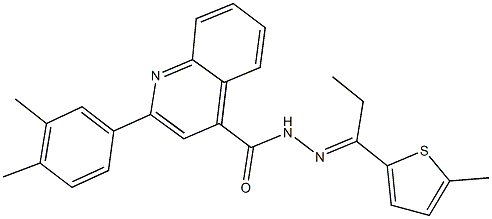 2-(3,4-dimethylphenyl)-N'-[1-(5-methyl-2-thienyl)propylidene]-4-quinolinecarbohydrazide 구조식 이미지