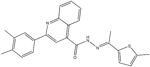 2-(3,4-dimethylphenyl)-N'-[1-(5-methyl-2-thienyl)ethylidene]-4-quinolinecarbohydrazide 구조식 이미지