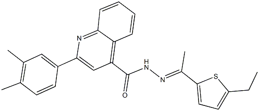 2-(3,4-dimethylphenyl)-N'-[1-(5-ethyl-2-thienyl)ethylidene]-4-quinolinecarbohydrazide Structure