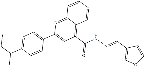 2-(4-sec-butylphenyl)-N'-(3-furylmethylene)-4-quinolinecarbohydrazide Structure