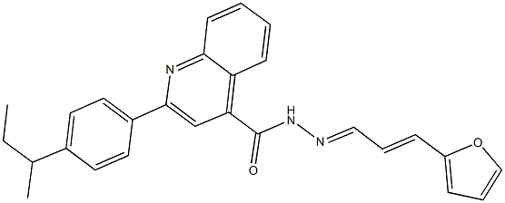 2-(4-sec-butylphenyl)-N'-[3-(2-furyl)-2-propenylidene]-4-quinolinecarbohydrazide Structure