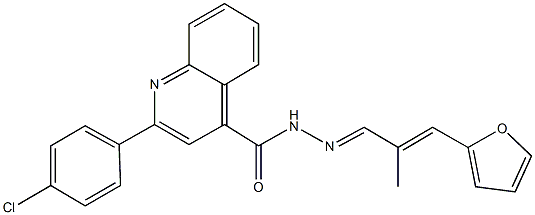 2-(4-chlorophenyl)-N'-[3-(2-furyl)-2-methyl-2-propenylidene]-4-quinolinecarbohydrazide Structure