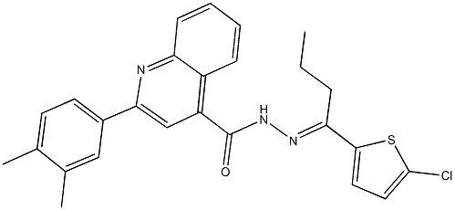 N'-[1-(5-chloro-2-thienyl)butylidene]-2-(3,4-dimethylphenyl)-4-quinolinecarbohydrazide 구조식 이미지