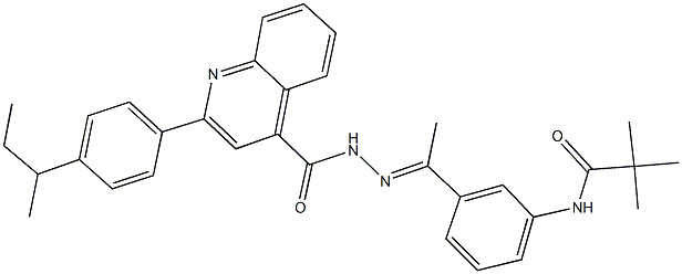 N-[3-(N-{[2-(4-sec-butylphenyl)-4-quinolinyl]carbonyl}ethanehydrazonoyl)phenyl]-2,2-dimethylpropanamide 구조식 이미지