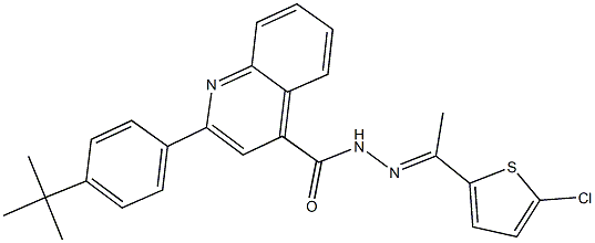 2-(4-tert-butylphenyl)-N'-[1-(5-chloro-2-thienyl)ethylidene]-4-quinolinecarbohydrazide Structure