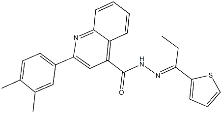 2-(3,4-dimethylphenyl)-N'-[1-(2-thienyl)propylidene]-4-quinolinecarbohydrazide 구조식 이미지