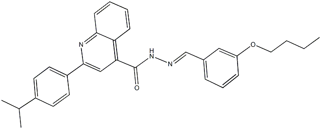 N'-(3-butoxybenzylidene)-2-(4-isopropylphenyl)-4-quinolinecarbohydrazide Structure