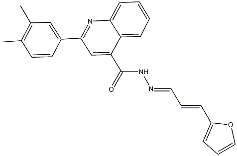 2-(3,4-dimethylphenyl)-N'-[3-(2-furyl)-2-propenylidene]-4-quinolinecarbohydrazide 구조식 이미지