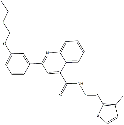 2-(3-butoxyphenyl)-N'-[(3-methyl-2-thienyl)methylene]-4-quinolinecarbohydrazide 구조식 이미지