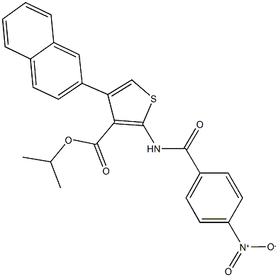 isopropyl 2-({4-nitrobenzoyl}amino)-4-(2-naphthyl)-3-thiophenecarboxylate Structure