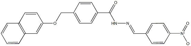 N'-{4-nitrobenzylidene}-4-[(2-naphthyloxy)methyl]benzohydrazide 구조식 이미지