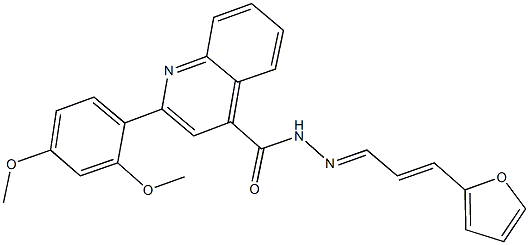 2-(2,4-dimethoxyphenyl)-N'-[3-(2-furyl)-2-propenylidene]-4-quinolinecarbohydrazide 구조식 이미지