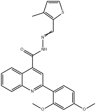 2-(2,4-dimethoxyphenyl)-N'-[(3-methyl-2-thienyl)methylene]-4-quinolinecarbohydrazide 구조식 이미지
