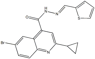 6-bromo-2-cyclopropyl-N'-(2-thienylmethylene)-4-quinolinecarbohydrazide Structure