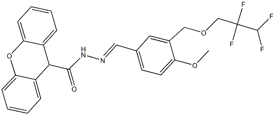 N'-{4-methoxy-3-[(2,2,3,3-tetrafluoropropoxy)methyl]benzylidene}-9H-xanthene-9-carbohydrazide Structure