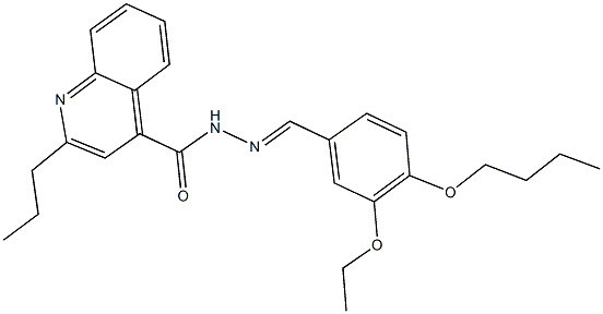 N'-(4-butoxy-3-ethoxybenzylidene)-2-propyl-4-quinolinecarbohydrazide 구조식 이미지