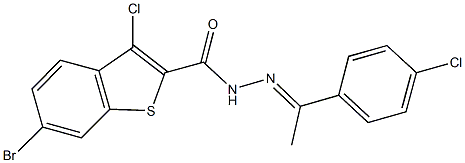 6-bromo-3-chloro-N'-[1-(4-chlorophenyl)ethylidene]-1-benzothiophene-2-carbohydrazide Structure